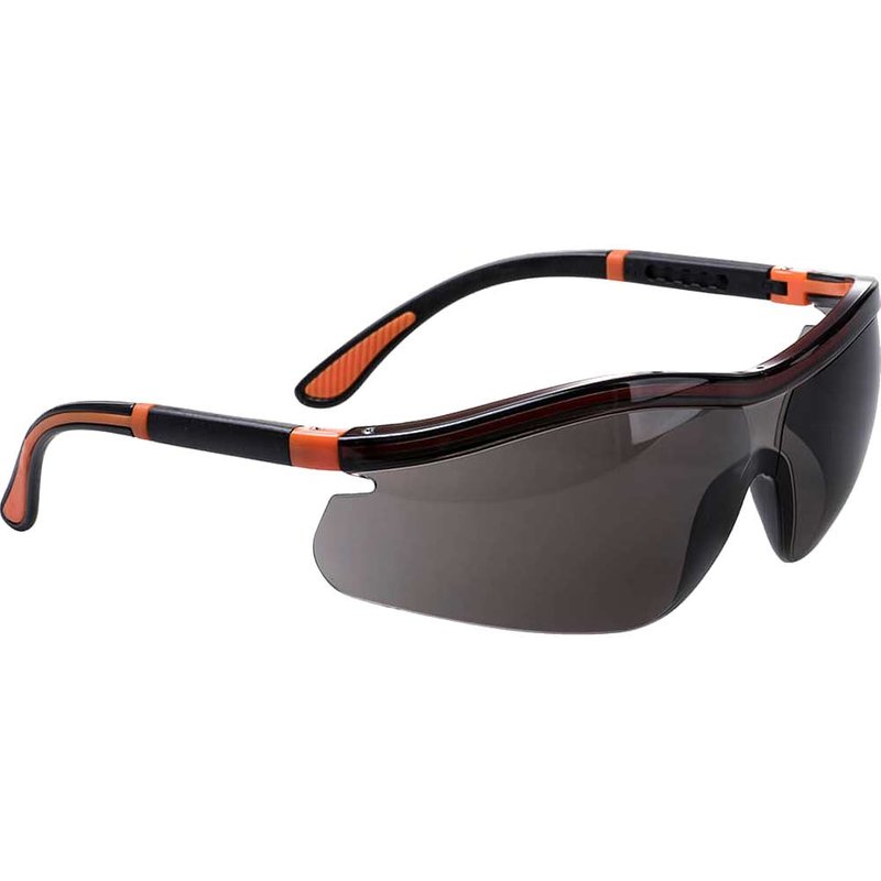 Portwest Neon Safety Glasses Black / Orange Smoke