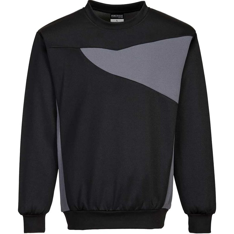 Portwest PW2 Mens Sweatshirt Black / Zoom Grey 2XL