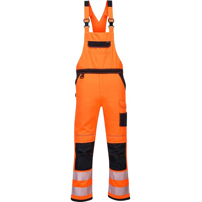 Portwest PW3 Hi Vis Bib and Brace Orange / Black L