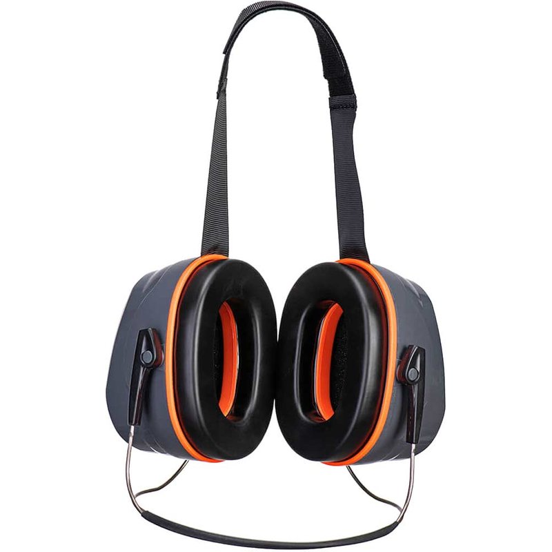 Portwest HV Extreme Neckband Ear Defenders Grey / Orange
