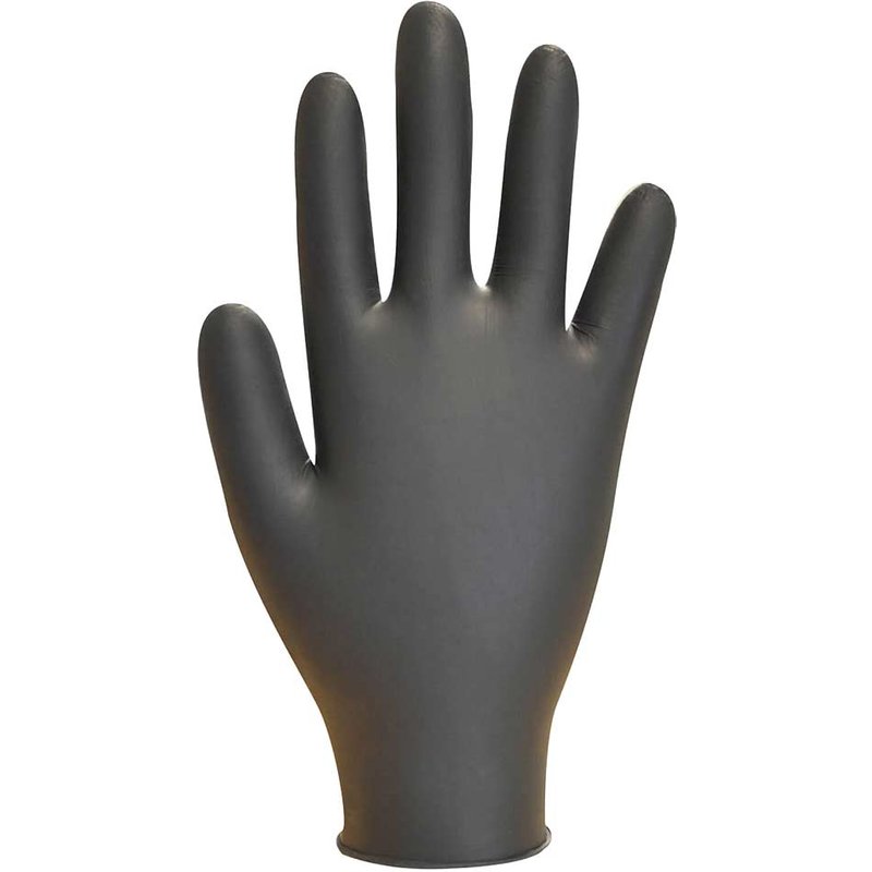 Polyco Black Nitrile Powder Free Disposable Gloves L Pack of 100
