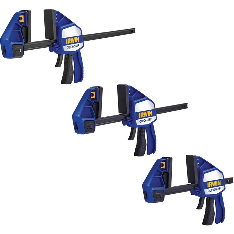 Quick-Grip 3 Piece Heavy Duty Xtreme One Handed Clamp Kit FREE 2 Piece Tape Measure Kit Worth £15