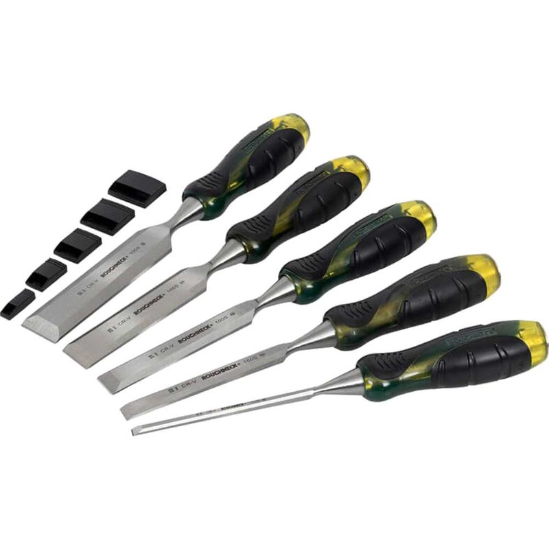 Roughneck Pro Series Bevel Edge Chisel Set in Canvas Wallet, 5 Piece 30-175