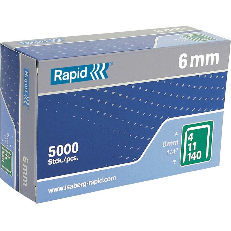 Rapid 140/6 6mm Galvanised Staples (Box 5000) 11905711