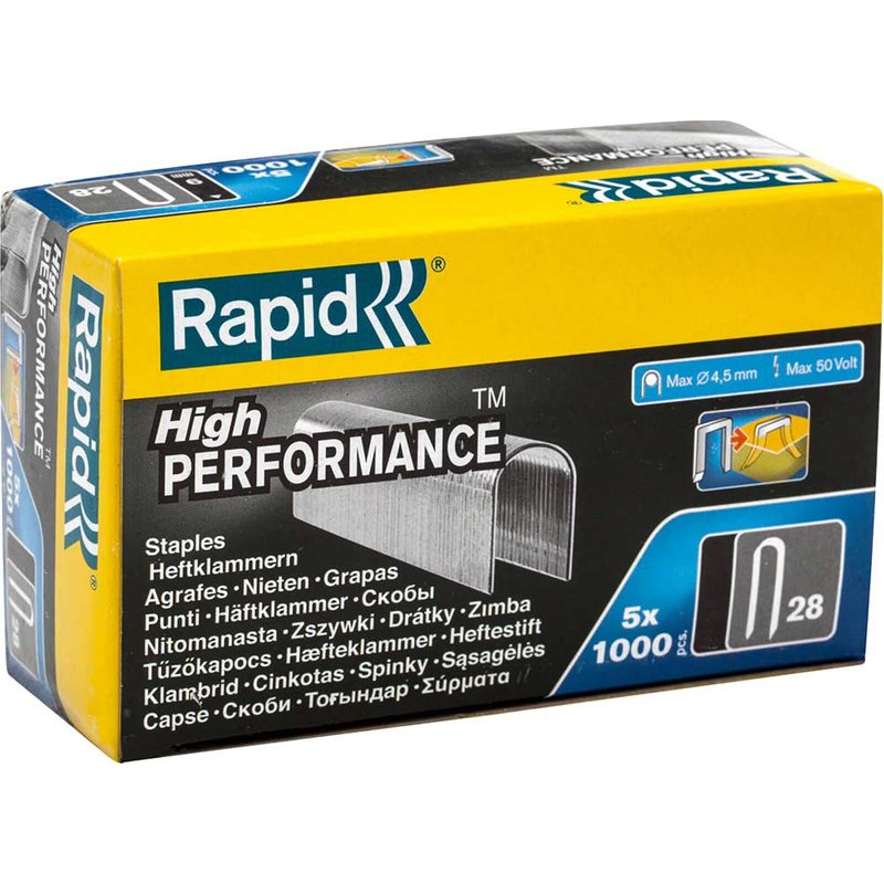 Rapid 28/10 10mm DP x 5m Galvanised Staples (Box 1000 x 5) 11893510