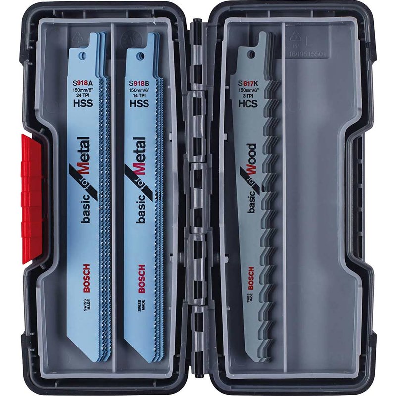Bosch 15 Piece Wood and Metal Reciprocating Sabre Saw Blade Set