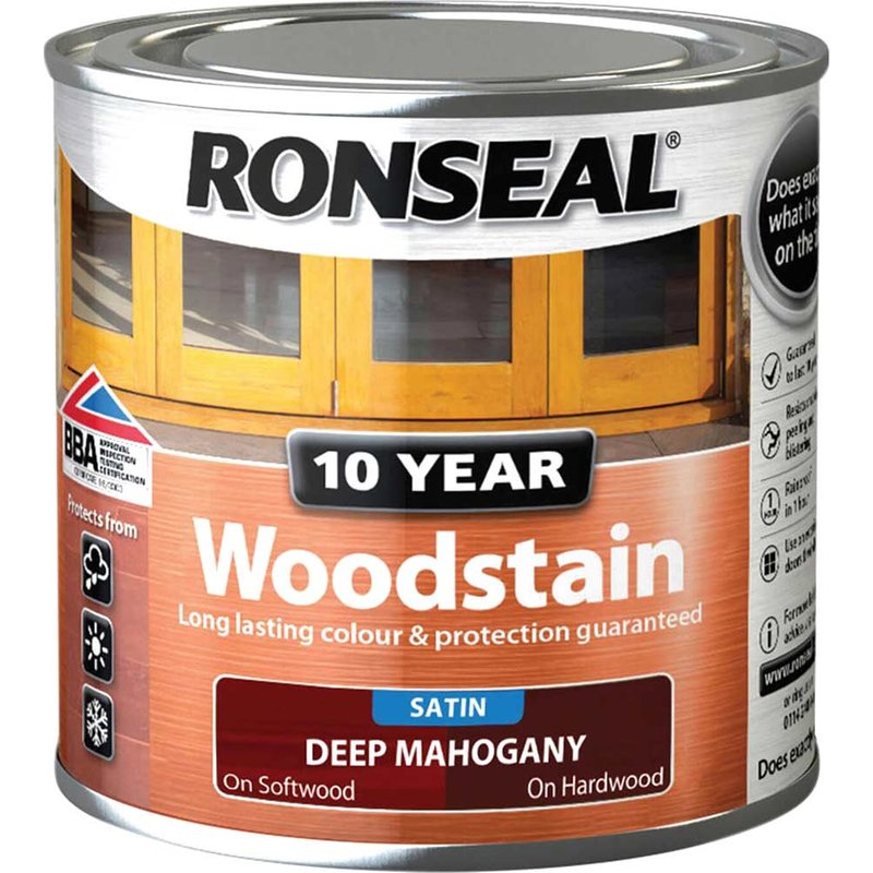 Ronseal 10 Year Woodstain Deep Mahogany 250ml 38649