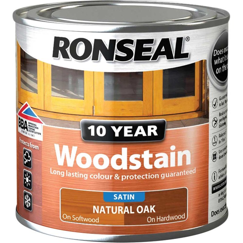 Ronseal 10 Year Woodstain Natural Oak 250ml 38672