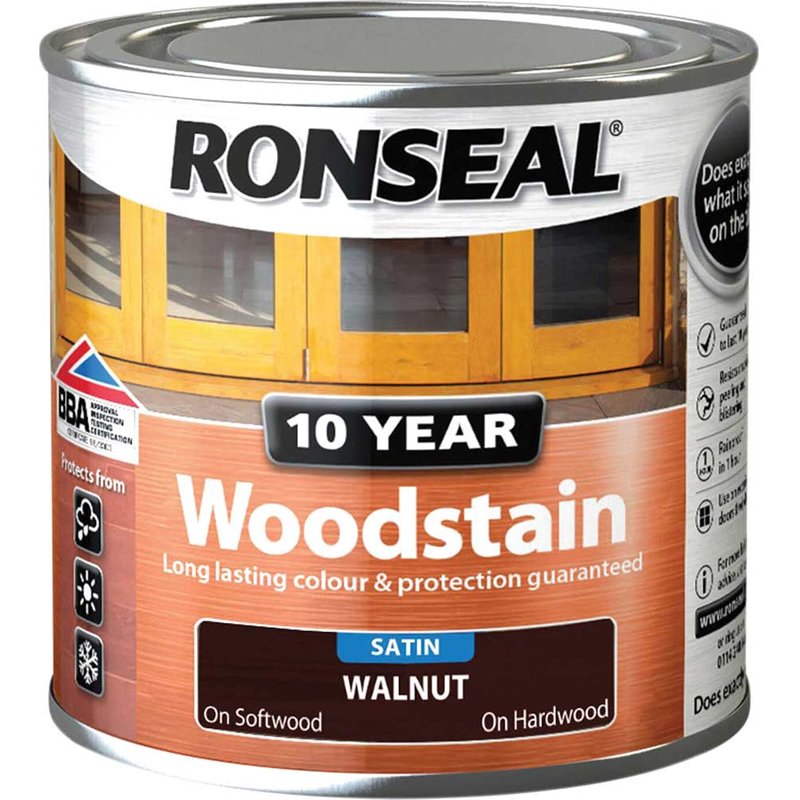 Ronseal 10 Year Woodstain Walnut 250ml 38671