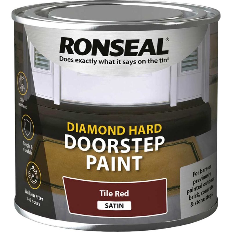 Ronseal Diamond Hard Doorstep Paint Red 250ml 36658