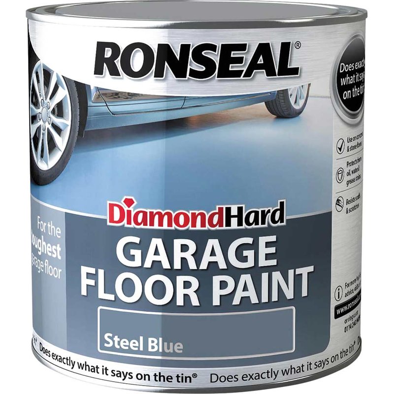 Ronseal Diamond Hard Garage Floor Paint Steel Blue 2.5 litre 36110