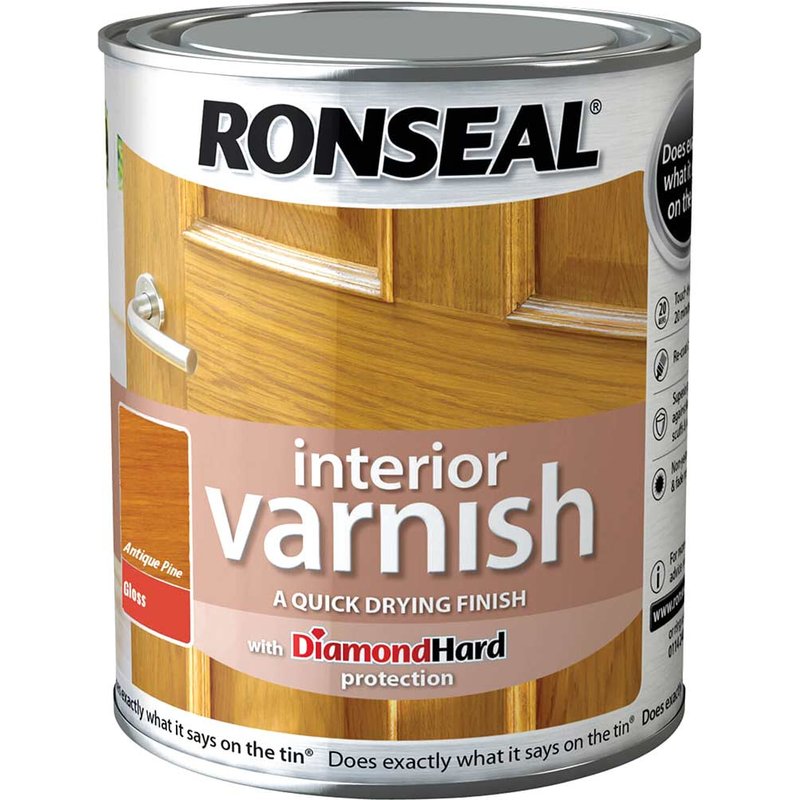 Ronseal Interior Varnish Quick Dry Gloss Antique Pine 750ml 36849