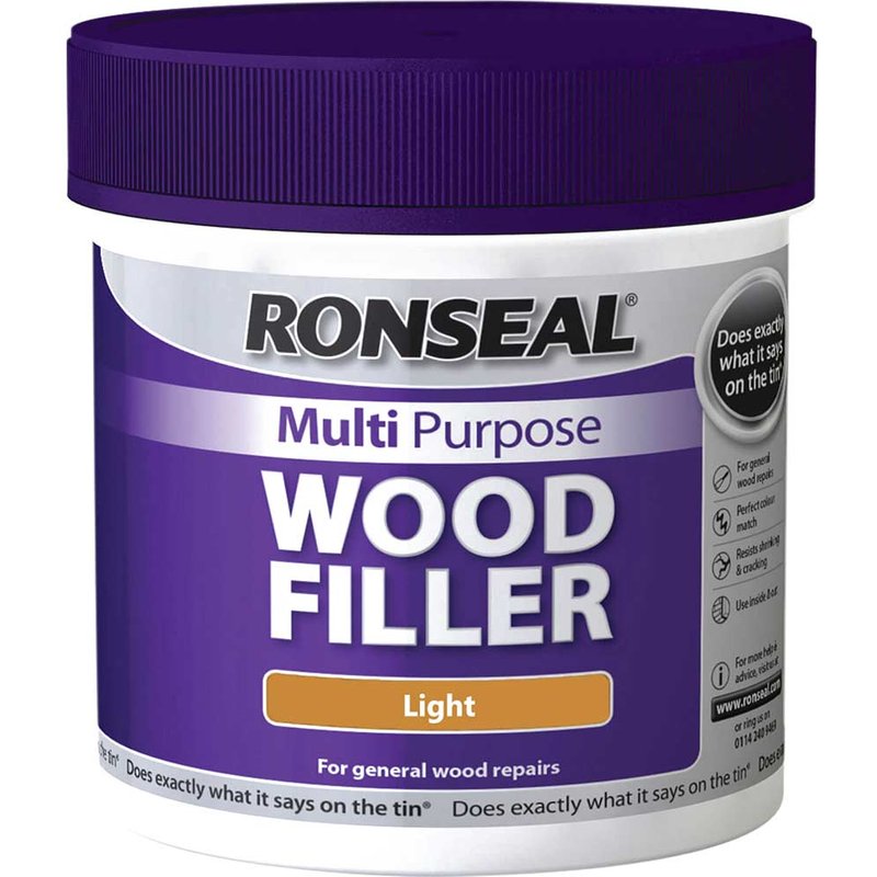 Ronseal Multipurpose Wood Filler Tub Light 465g 34746