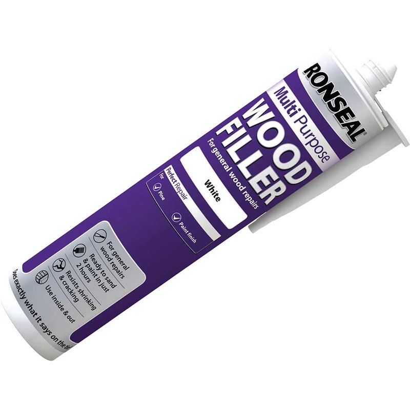Ronseal Multipurpose Wood Filler Cartridge White 310ml 33369