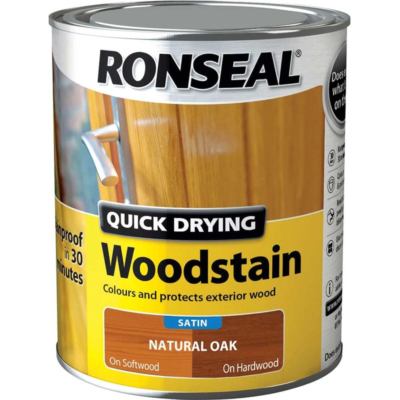 Ronseal Woodstain Quick Dry Satin Natural Oak 750ml 36946
