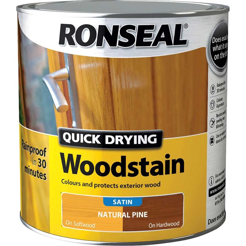 Ronseal Quick Drying Woodstain Satin Natural Pine 2.5 litre 34971