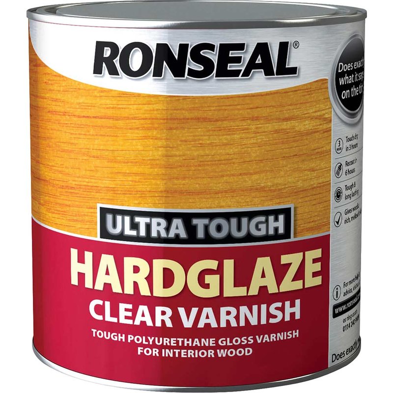 Ronseal Hardglaze Interior Clear Varnish Satin 750ml 09054
