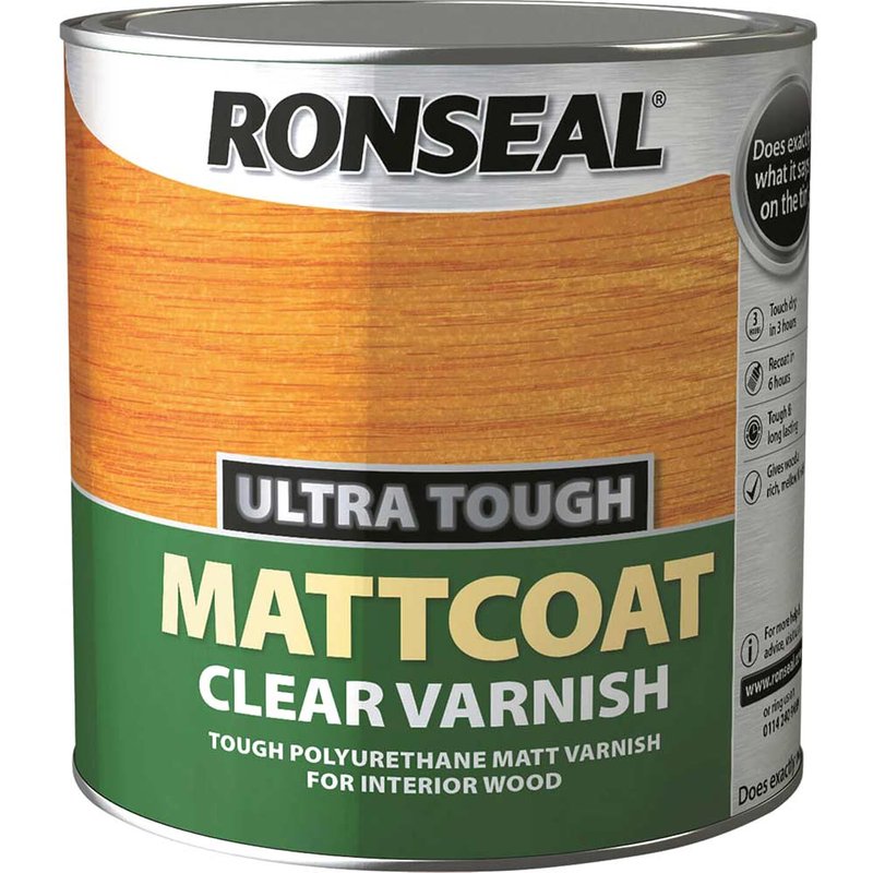 Ronseal Ultra Tough Mattcoat Internal Clear Varnish 2.5 litre 34763