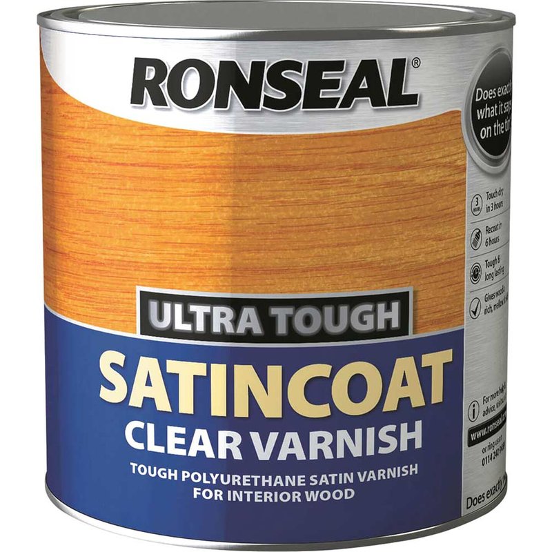 Ronseal Ultra Tough Internal Clear Satincoat Varnish 2.5 litre 34761