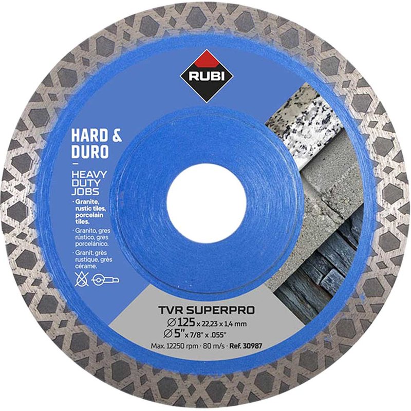 RUBI TILING TOOLS TVR125 TVR SUPERPRO Diamond Blade 125mm 30987