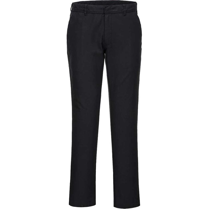 Portwest Mens Stretch Slim Chino Trousers Black 28" 31"
