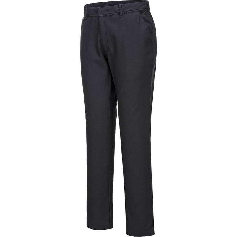 Portwest Mens Stretch Slim Chino Trousers Black 28" 29"