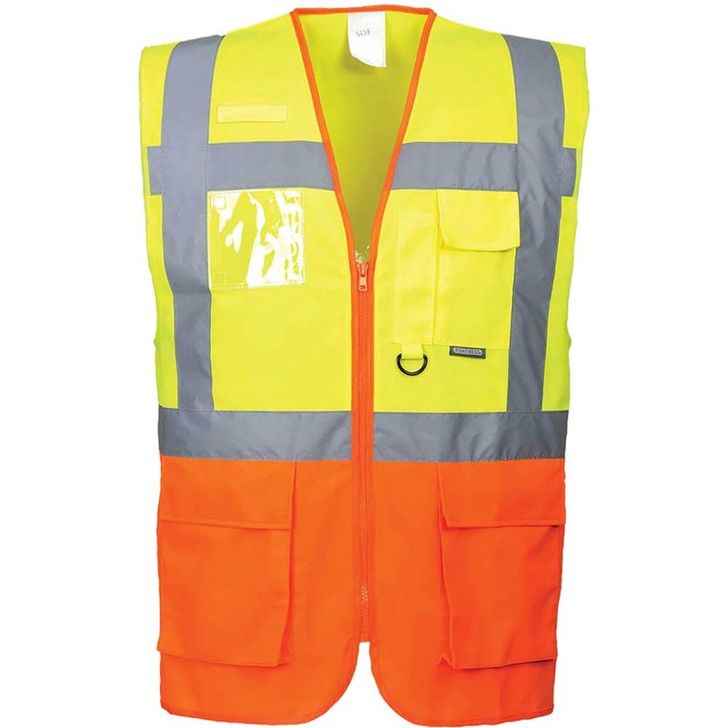 Portwest Prague Executive Class 2 Hi Vis Waistcoat Yellow / Orange L