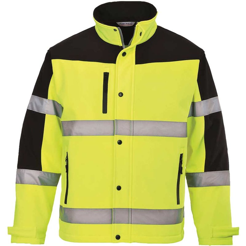 PW2 Hi Vis Two Tone Softshell Jacket Yellow 2XL