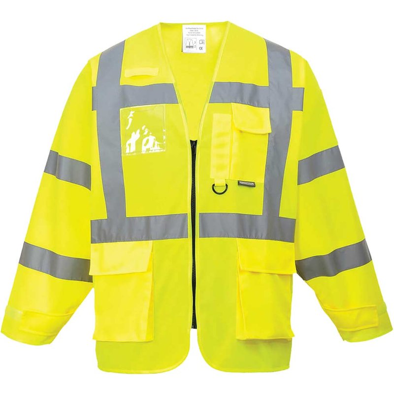 Portwest Executive Long Sleeve Hi Vis Waistcoat Yellow XL
