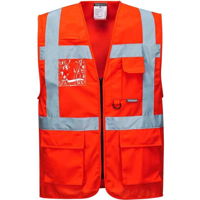 Portwest Berlin Hi Vis Executive Vest Red L