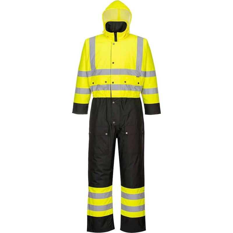 Oxford Weave 300D Class 3 Hi Vis Contrast Overall Yellow / Black L