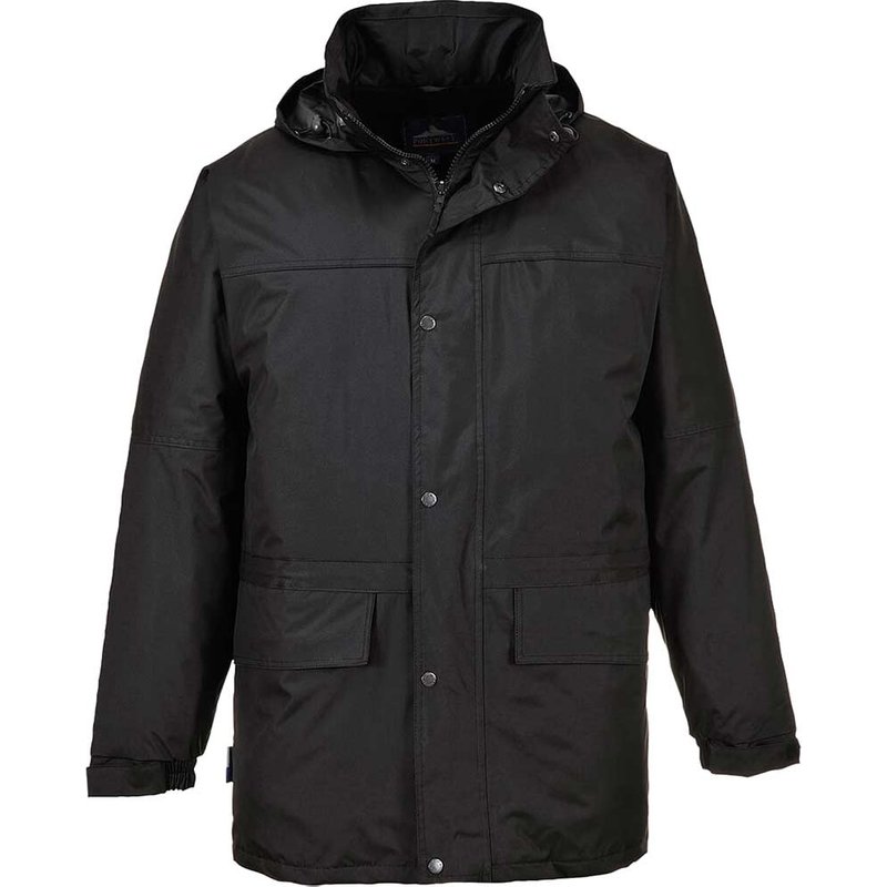 Portwest Mens Oban Fleece Lined Waterproof Jacket Black L