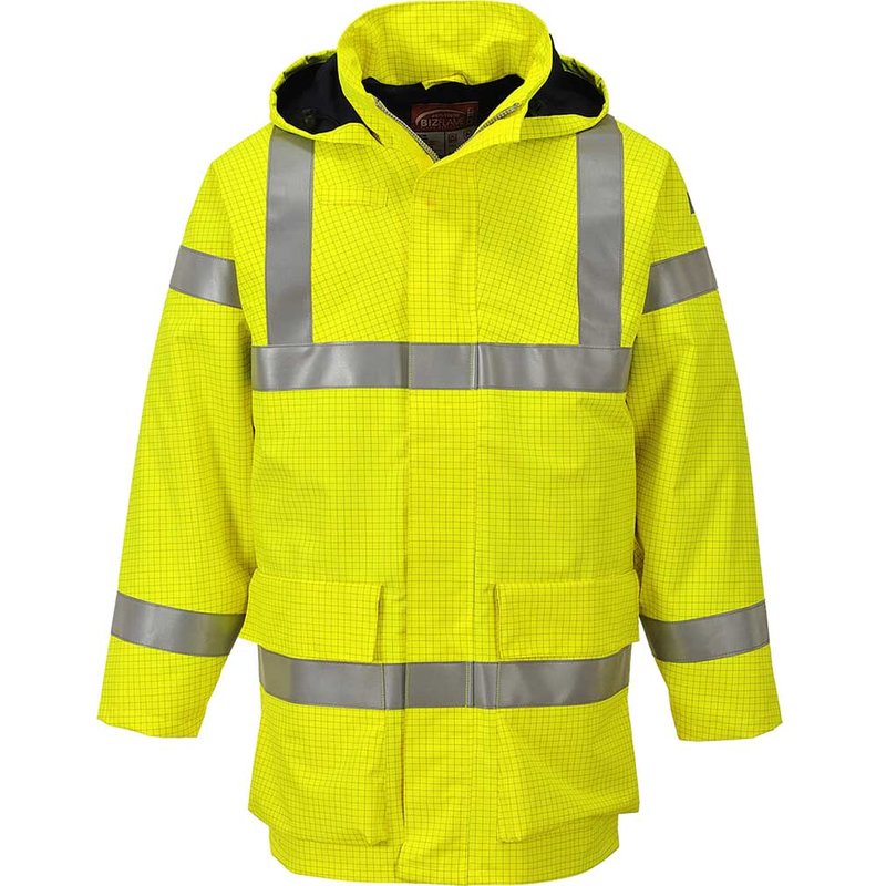 BizFlame Hi Vis Flame Resistant Rain Multi Lite Jacket Yellow 3XL