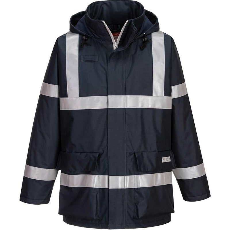 BizFlame Rain Anti Static Flame Resistant Jacket Navy 3XL