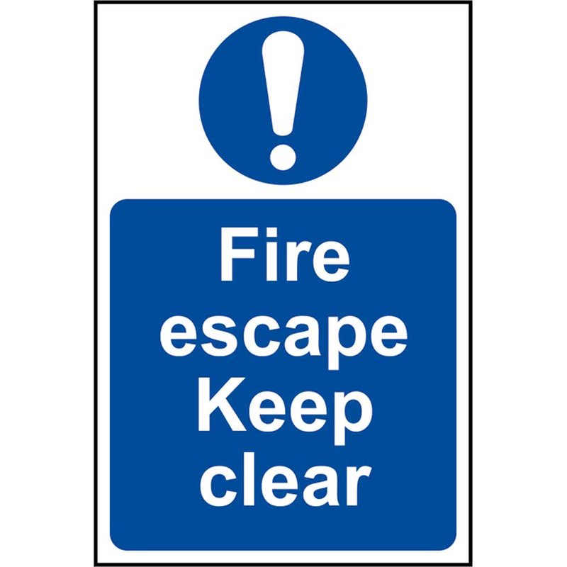 Scan Fire Escape Keep Clear - PVC Sign 200 x 300mm 0158