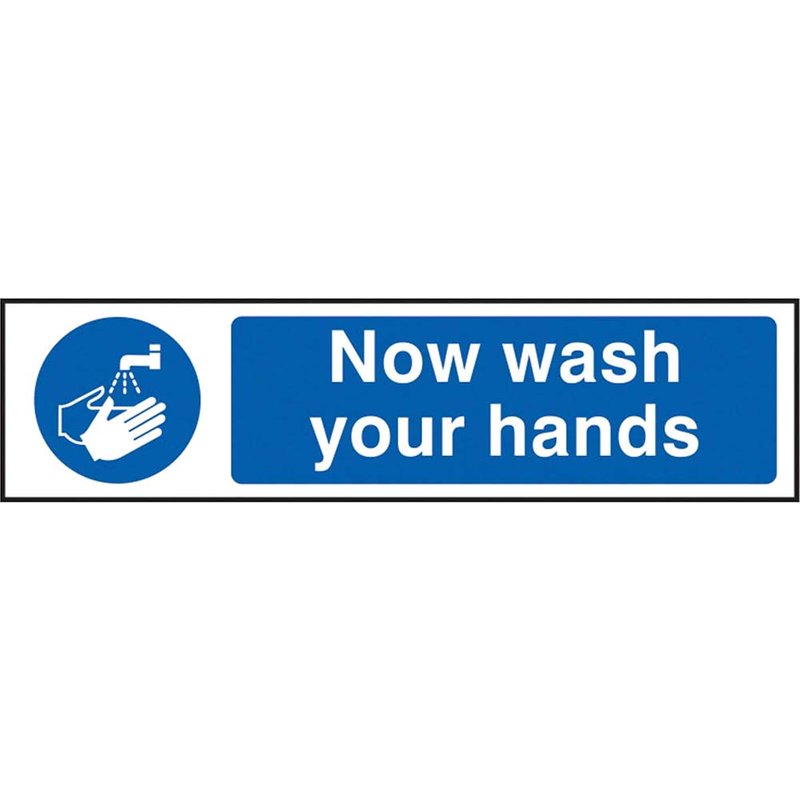 Scan Now Wash Your Hands - PVC Sign 200 x 50mm 5014