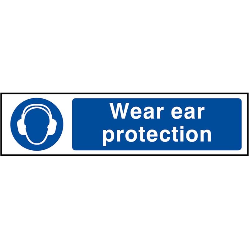 Scan Wear Ear Protection - PVC Sign 200 x 50mm 5016