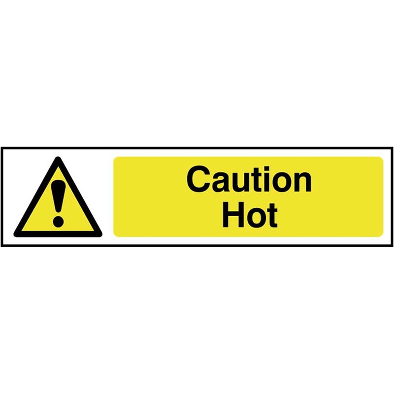 Scan Caution Hot - PVC Sign 200 x 50mm 5115