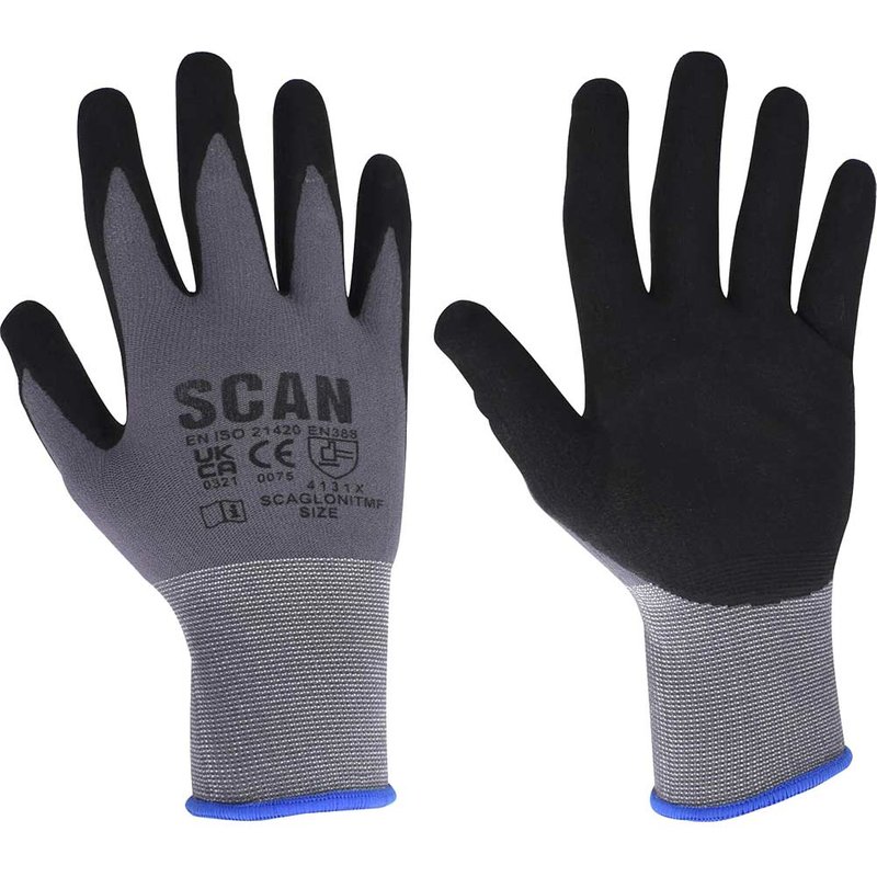 Scan Breathable Microfoam Nitrile Gloves - M (Size 8)