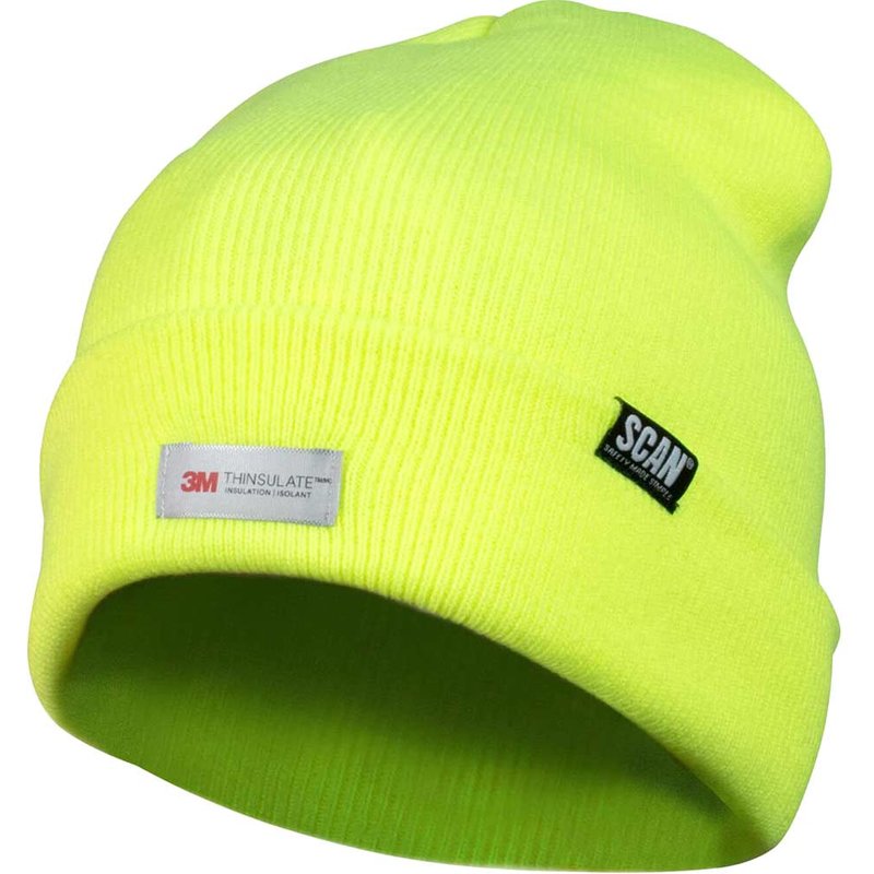 Scan Hi Vis Beanie Hat Yellow One Size