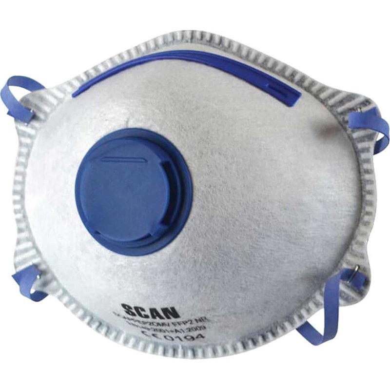 Scan Moulded Disposable Odour Mask Valved FFP2 Protection (Pack 3) DAC4M-F-3