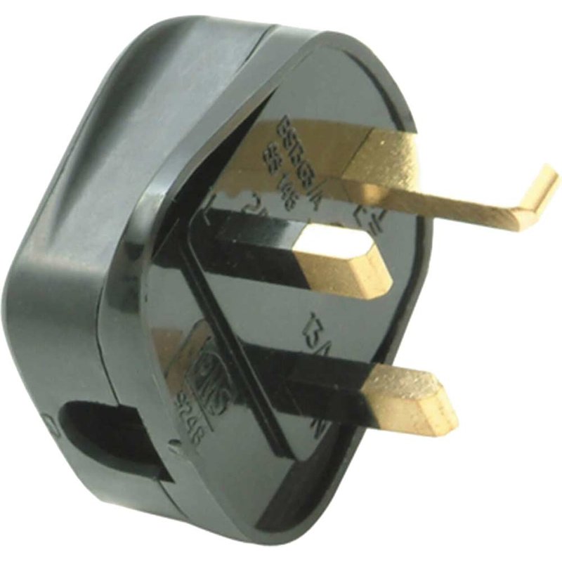 SMJ 13amp Fused Plug Trade Pack Black Pack of 20