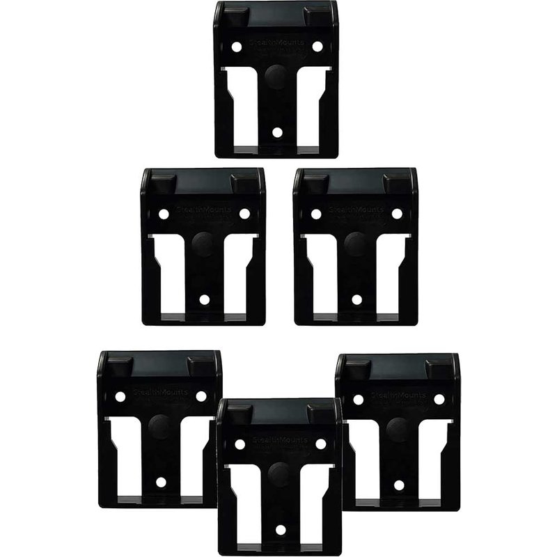 Stealth Mounts 6 Pack Battery Mounts for DeWalt 18-54V XR Tools Black