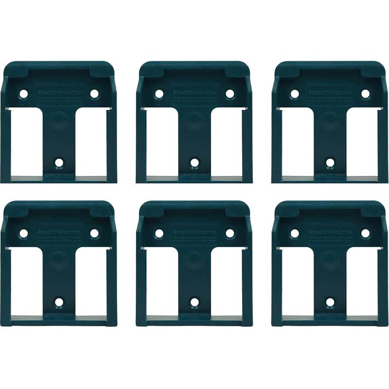 Stealth Mounts 6 Pack Battery Mounts for Makita 18V LXT Batteries Blue