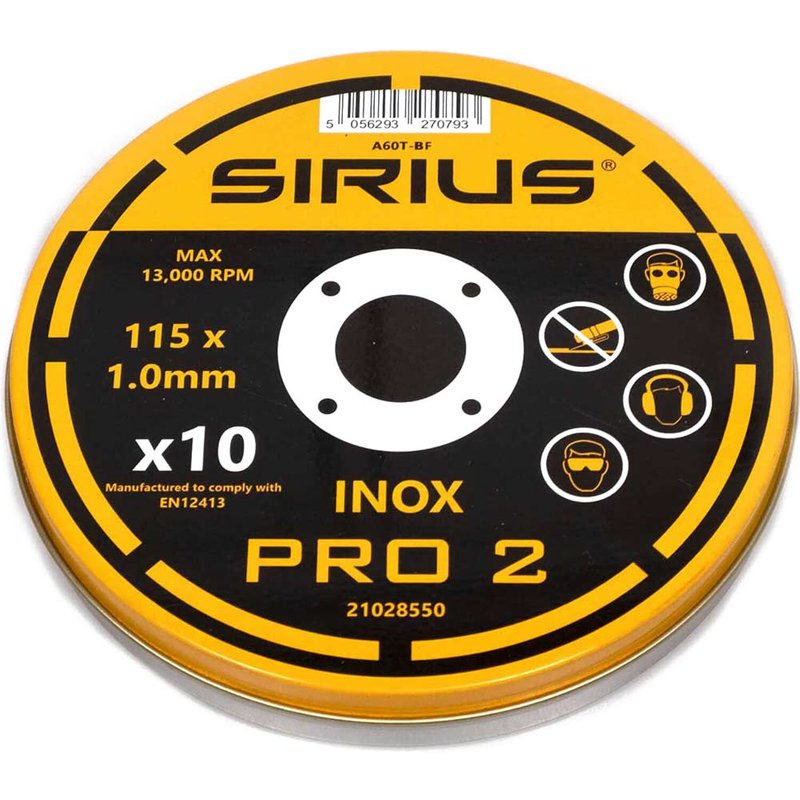 Sirius PRO-2 115mm x 1mm Universal Cutting Discs 115mm Pack of 10
