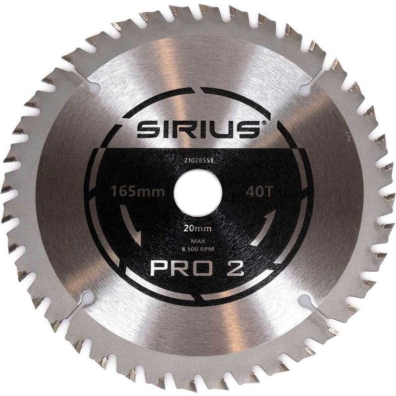 Sirius PRO 2 165mm Cordless Circular Saw Blade 165mm 40T 20mm