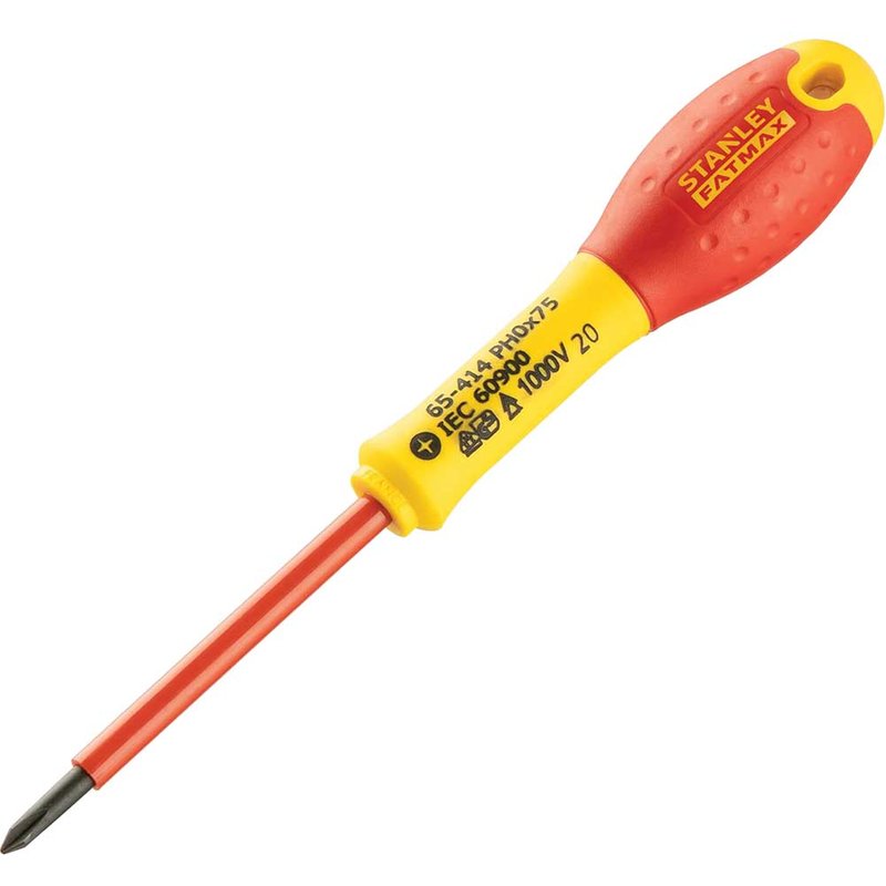 STANLEY® Hand Tools FatMax® VDE Insulated Screwdriver Phillips Tip PH0 x 75mm 0-65-414