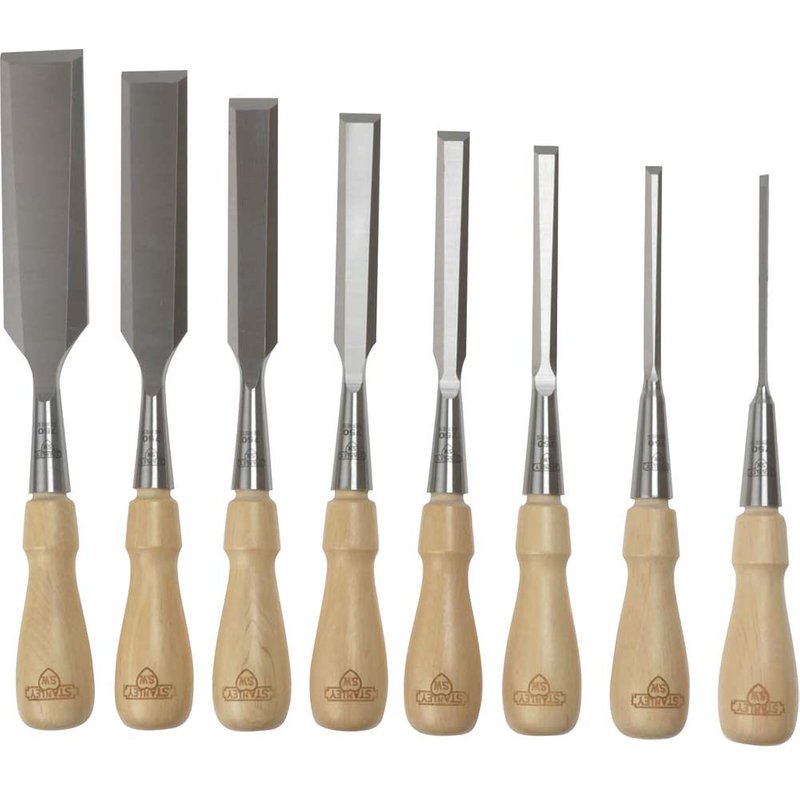 STANLEY® Hand Tools Sweetheart Socket Chisel Set, 8 Piece: 3 6 8 12 15 18 25 & 32mm 1-16-793