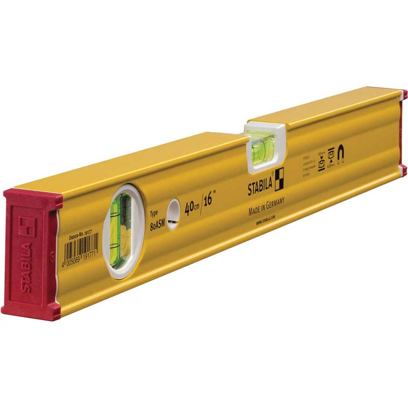 Stabila 80 ASM Magnetic Spirit Level 2 Vial 19177 40cm 19177