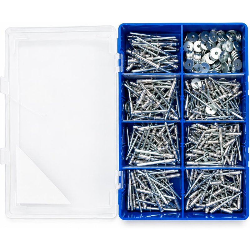 Sirius Assorted Aluminium Blind Rivets and Washers Kit 1/8"-3/16" BZP